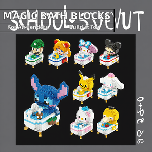 Karikatür sihirli bloklar DIY plastik Mini tuğla küvet yapı için kids 'noel hediyesi mikro Anime oyuncak figürler - Product Image 2