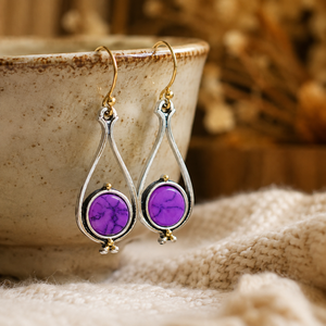 Orecchini floreali viola, gioielli retrò da donna per tutti i giorni, idee regalo - Product Image 6
