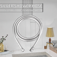 Tuyau de douche flexible en PVC argenté de haute qualité au design moderne pour douche à main et bidet de salle de bain