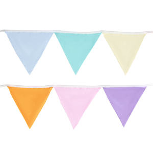 Olorful enennant llags ananner astastel ececor RIC Abric ririangle lag para Party Decoration - Product Image 4