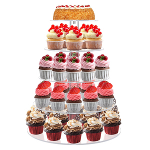 3/4/5 Katlı Dairesel Şeffaf Düğün Partisi Pasta Sergi Standı, Aile Partisi İkram Sergi Standı - Product Image 4