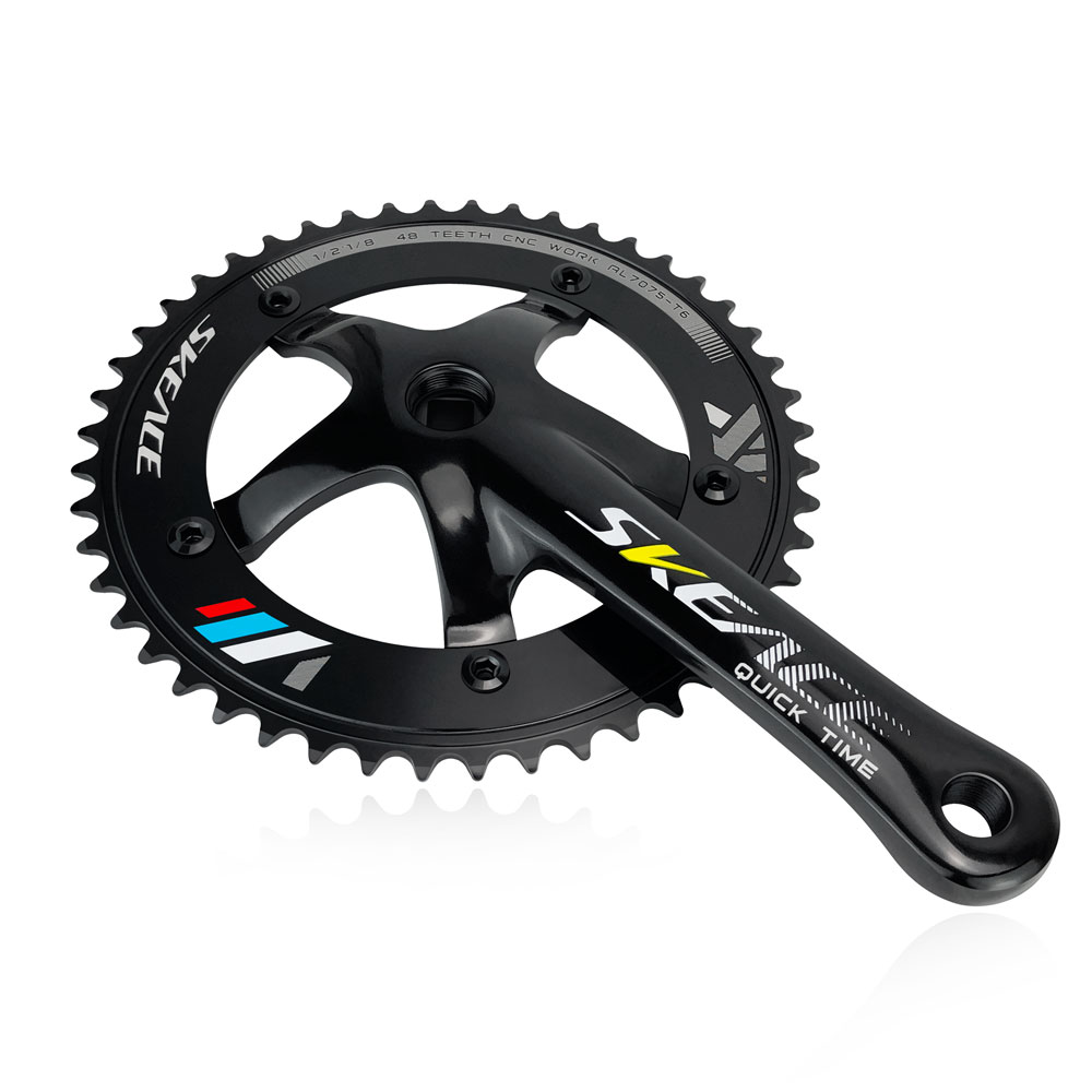 SKEACE Fixed Gear Bike Crankset Aluminum Alloy 144BCD 48T Square