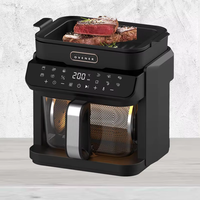 Friteuse à air visuelle 5,5 L avec panier en verre, multifonctionnelle, à commande tactile, machine de cuisson électrique sans huile pour la maison