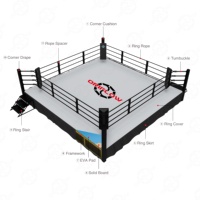 Ring de boxe professionnel surélevé personnalisable pour MMA, lutte et compétition de kick-boxing, autoportant et sur pied