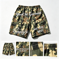 Shorts cargo légers surdimensionnés pour hommes, en nylon 100%, à séchage rapide, avec impression sérigraphique et broderie, style streetwear camouflage personnalisé pour l'été