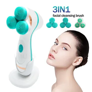 Brosse électrique multifonctionnelle pour le nettoyage du visage, 3 en 1, Spa, soins de la peau, massage