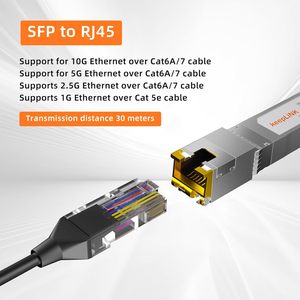 <span class=keywords><strong>Module</strong></span> SFP <span class=keywords><strong>RJ45</strong></span> 10GBase-T KeepLiNK, transceiver Ethernet SFP 10G en cuivre, branchement à chaud, durable, hautement compatible, 30 mètres, plug-and-play - Product Image 2