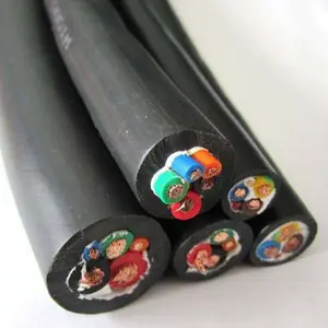 YQ/YQW/YZ/YZW/YC/YCW 450/750V 0,3-150mm2 2-5core Cable de alimentación con revestimiento de goma ignífugo impermeable