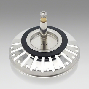 YIDA Bouchon d'évier de cuisine Crépine de vidange et bouchon SS Filtre d'évier de cuisine Tamis panier Crépine avec <span class=keywords><strong>queue</strong></span> - Product Image 1