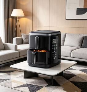 Freidora de Aire Cuadrada de Doble Compartimento con Cesta, Cocción Rápida sin Aceite, Capacidad de 10-20L, Circulación de Aire Caliente - Product Image 3