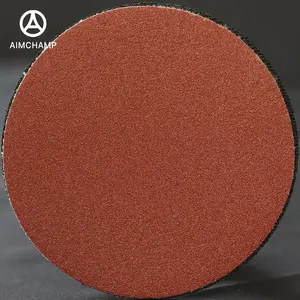กระดาษทรายอะลูมิเนียมออกไซด์สีแดง3/4/5/6นิ้วแผ่นขัดแบบกลมไม่มีรู P40-P1000ห่วงสำหรับขัดไม้และโลหะ