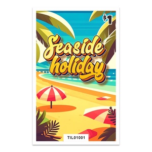 Summer Jackpots Print Pull Tab Peel Off Ticket pour gagner des prix personnalisables Dénominations Tailles Matériaux - Product Image 2