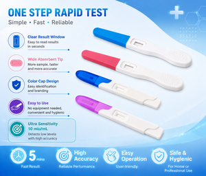 Tests de grossesse urinaires <span class=keywords><strong>HCG</strong></span> et d'ovulation LH (midstream) certifiés ISO 13485 IVDD, approuvés CLIA Waived, 4.0mm, 6.0mm, 7.0mm - Product Image 3