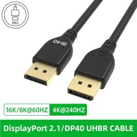OEM Offre Spéciale dp câble version 2.1 mâle à mâle 40Gbps vitesse 16k 8k 4k HD pour câble de connexion d'ordinateur de jeu.