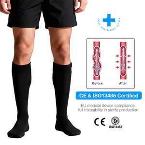 Calcetines de compresión con cremallera para mujer y hombre, 20-30 mmHg, calcetín de soporte hasta la rodilla con punta cerrada para edema y venas varicosas, venta al por mayor - Product Image 2