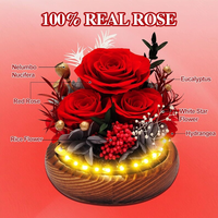 Rote Konservierte Rose unter Glaskuppel Ewige Blume Romantische Heimdekoration Geschenk für Frauen Hochzeitsdekoration Hochzeitsblumen