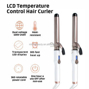 Vente chaude 38mm Plage Grand Ondulé Long Tourmaline Céramique Revêtement Cheveux Bigoudi Professionnel Cheveux Styling Outils Appareils - Product Image 5