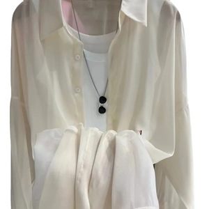 Blusa de Manga Larga para Mujer, Ligera y Ligeramente Transparente, de Poliéster y Spandex con Protección Solar - Product Image 5