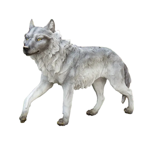 Estatua de Lobo de Resina Realista, Figura Abstracta de Animal Religioso para Decoración de Jardín y Exteriores, Pintada a Mano, Regalo Festivo - Product Image 1