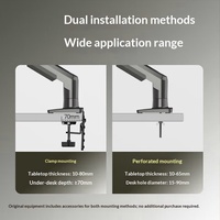 Support de bureau pour double moniteur, réglable en hauteur et orientable, avec bras de fixation pour ordinateur portable, capacité de charge 9 kg, pour ordinateurs