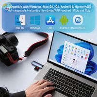 Hub USB 3.0/Tipo C 6 en 1 de 5 Gbps, Lector de Tarjetas de Memoria de 2 TB, Adaptador USB OTG, Unidad Flash, Compatible con PC, Laptop, Teléfono Móvil y Tableta