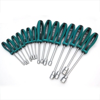Jeu de clés à douille industrielles avec poignée en plastique et finition chromée, 3-14 mm, personnalisable OEM