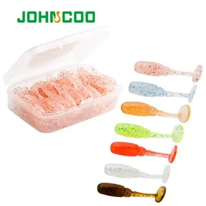 Johncoo Rockfish Worm 35Mm 40 Stks/doos Levensechte T Staart Forel Crappie Zachte Aas Vis Vissen Lokt