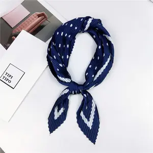 korean 2 side pink square women winter neck print on fashion scarf silk headband