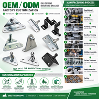 Support de pivot à rotule pour vérin à gaz, plaque de montage en Z fendue pour vérin de levage, personnalisé OEM