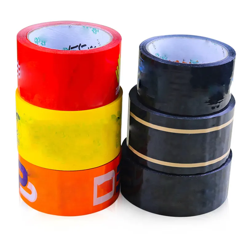 स्पष्ट प्लास्टिक के बक्से शिपिंग Bopp गत्ते का डिब्बा सील के लिए कमजोर कस्टम लोगो मुद्रित टेप पैकिंग टेप
