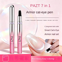 Stylo de vernis à ongles magnétique effet œil de chat qualité salon 7 en 1 portable, gel UV LED monophase, gel artistique à retirer par trempage