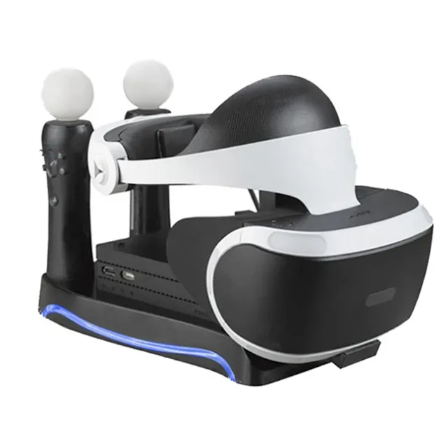4 in1 PS VR 2nd Generation Vertical Stand for PS4 VR Glasses Connector Storage Kit Joystick Charging Station with lights