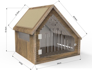 Mobili per Animali Domestici in Stile Moderno Cuccia da Interno Casetta per Gatti in Legno con Tiragraffi - Product Image 6