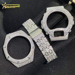 全6スタイル ファイン アイスアウト カスタム ジュエリー コレクション 925 シルバー ケース ヒップホップ モアッサナイト ダイヤモンド DW6900 GA2100 ウォッチ アクセサリー ベゼル - Product Image 3