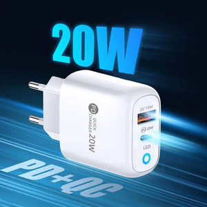 Pour <span class=keywords><strong>Apple</strong></span> <span class=keywords><strong>iPhone</strong></span> 20W Adaptateur secteur PD USB-C Type C <span class=keywords><strong>Chargeur</strong></span> <span class=keywords><strong>rapide</strong></span> QC3.0 USB pour Huawei Charge super <span class=keywords><strong>rapide</strong></span> - Product Image 1