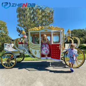 Chariot de tourisme électrique de luxe en or blanc, 4 roues, sans chevaux, personnalisé - Product Image 3