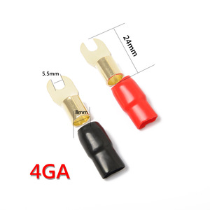 ขั้วต่อสายไฟรถยนต์แบบ 4Ga ขนาด 8 มม. 5.5 มม. 24 มม. สีแดง สีดำ ทำจากทองเหลือง - Product Image 1