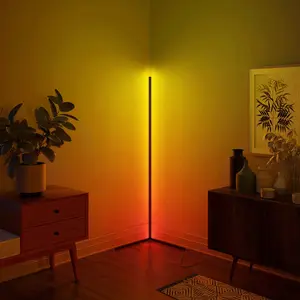 โคมไฟตั้งพื้นควบคุมระยะไกลมีสีสัน,ไฟ LED มุมโดยรอบเปลี่ยนสีได้1.4เมตรไฟ Led ติดพื้น