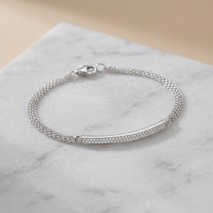 สร้อยข้อมือทองคำขาว 14K เพชรเลี้ยงในห้องปฏิบัติการ ขนาด 6.25 นิ้ว - Product Image 1