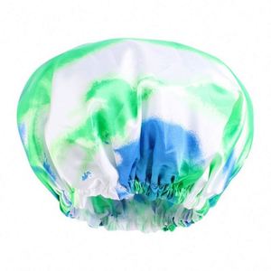 Bonnet de douche réutilisable pour femmes, réglable, double couche, en EVA satiné, imperméable, pour la baignade, la plage, les occasions décontractées - Product Image 2