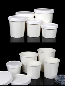 Cốc Kem Giấy Trắng In Logo <span class=keywords><strong>3Oz</strong></span> 4Oz 5Oz 500Ml Tùy Chỉnh Có Nắp Đậy - Product Image 3