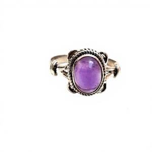 925พลอยอเมทิสต์ธรรมชาติอันงดงามแหวนแฮนด์เมดสเตอร์ลิง Boho สำหรับเธอ - Product Image 4