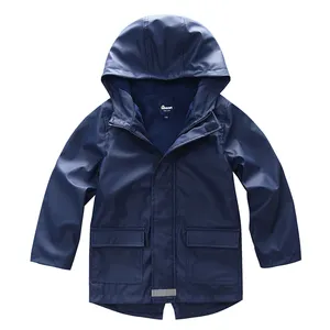 Дождевик для мальчиков, флисовое пальто на подкладке, верхняя одежда, ПУ водонепроницаемая куртка, водонепроницаемый дождевик для детей, куртки