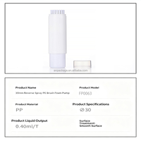 Flacon pompe à mousse avec brosse 60 ml en PET, distributeur de savon moussant vide pour nettoyant de chaussures, pour l'élimination des taches, format voyage portable