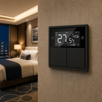 Panneau de contrôle de température trois-en-un en métal Laigen Knx de type 86, IP20, 6 interrupteurs, 21-30V CC, durée de vie de 50 000 cycles