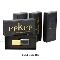 Boîte à clapet en papier de style livre avec insert en éponge, emballage cadeau USB électronique noir avec logo personnalisé OMT
