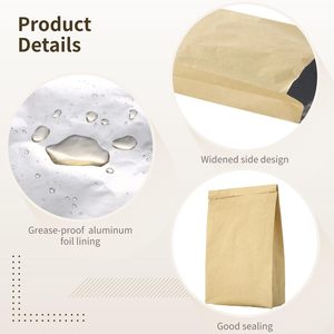 Bolsa de Papel Kraft <span class=keywords><strong>con</strong></span> Revestimiento de Papel de Aluminio Resistente al Aceite, Color Marrón y Blanco, para Guardar el Calor de BBQ, Galletas, Hamburguesas, <span class=keywords><strong>Palomitas</strong></span> de Maíz y Kebabs - Product Image 4