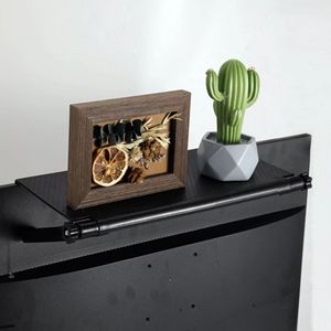 Adjustable Wall Mount Storage Rack For <b>Router</b> Set Top <b>Box</b> Wi Fi Black Rectangular One Layer Electronic Device Holder - Product Image 2