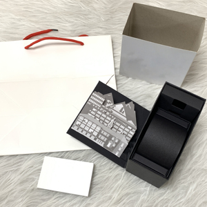 Caja de Reloj Negra de Lujo con Interior de Cuero Sintético, Estuche Protector Rectangular para Relojes Mecánicos, Empaque para Regalo - Product Image 1