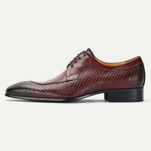 Zapatos formales de diseño italiano de lujo para hombre - Zapatos Oxford rojos con cordones de alta calidad para negocios y fiestas, zapatos de vestir de cuero para hombre y Oxfords - Product Image 3